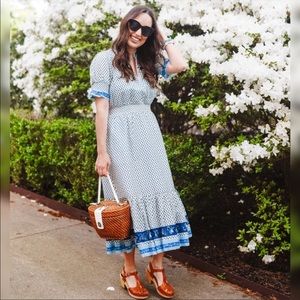 J. Crew Smocked Ruffle Dress in Cotton Voile